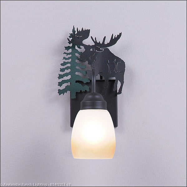 Avalanche Ranch Wasatch-Alaska Moose Hunter Green/Black Iron H14122ET-78 Wall Light - Hunter Green/Black Iron