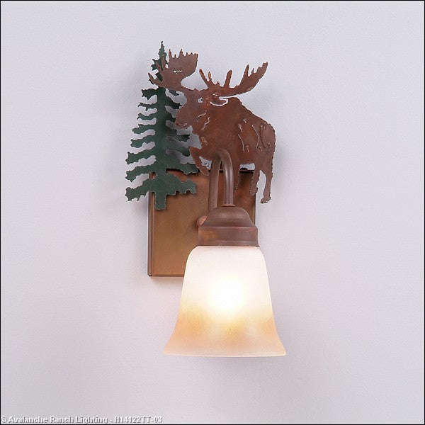 Avalanche Ranch Wasatch-Alaska Moose Cedar Green/Rust Patina H14122TT-03 Wall Light - Cedar Green/Rust Patina
