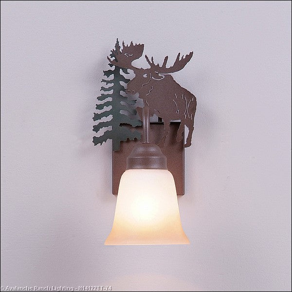Avalanche Ranch Wasatch-Alaska Moose Forest Green/Rustic Brown H14122TT-74 Wall Light - Forest Green/Rustic Brown