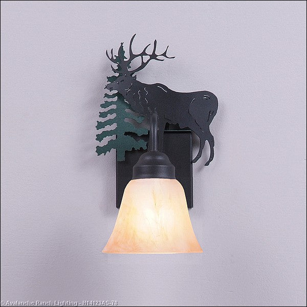 Avalanche Ranch Wasatch-Valley Elk Hunter Green/Black Iron H14123AS-78 Wall Light - Hunter Green/Black Iron