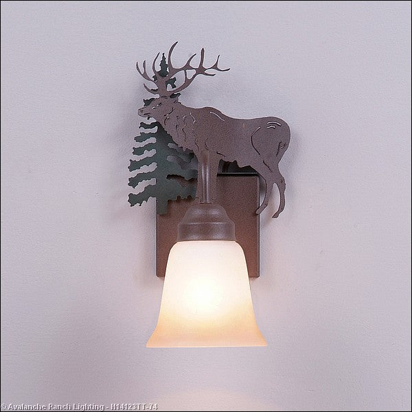 Avalanche Ranch Wasatch-Valley Elk Forest Green/Rustic Brown H14123TT-74 Wall Light - Forest Green/Rustic Brown