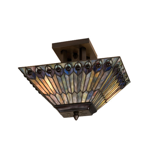 Meyda Tiffany Tiffany Jeweled Peacock 31191 Ceiling Light - Antique Copper