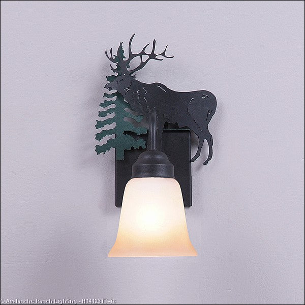 Avalanche Ranch Wasatch-Valley Elk Hunter Green/Black Iron H14123TT-78 Wall Light - Hunter Green/Black Iron