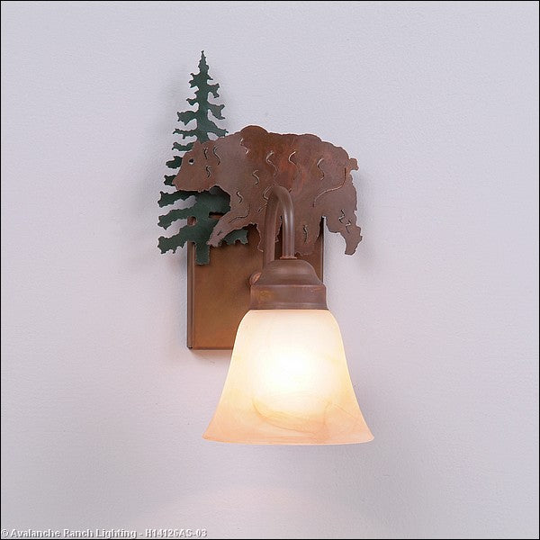 Avalanche Ranch Wasatch-Bear Cedar Green/Rust Patina H14126AS-03 Wall Light - Cedar Green/Rust Patina