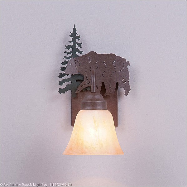Avalanche Ranch Wasatch-Bear Forest Green/Rustic Brown H14126AS-74 Wall Light - Forest Green/Rustic Brown