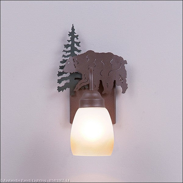 Avalanche Ranch Wasatch-Bear Forest Green/Rustic Brown H14126ET-74 Wall Light - Forest Green/Rustic Brown