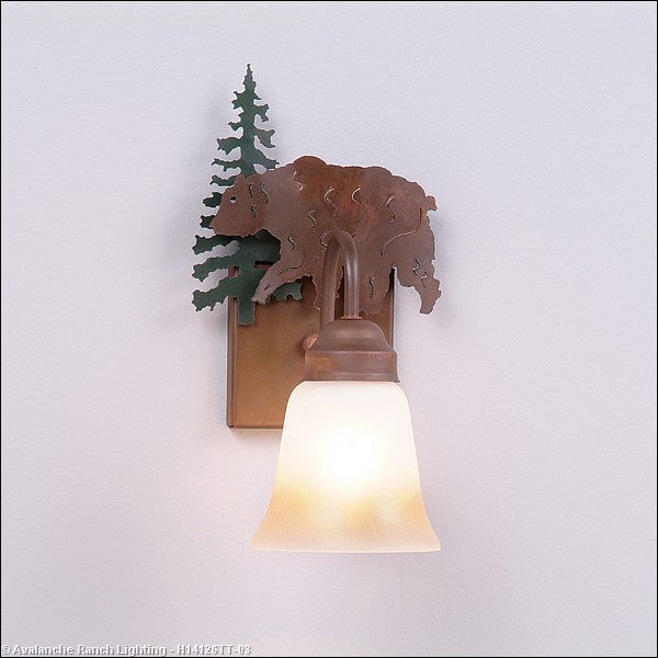 Avalanche Ranch Wasatch-Bear Cedar Green/Rust Patina H14126TT-03 Wall Light - Cedar Green/Rust Patina