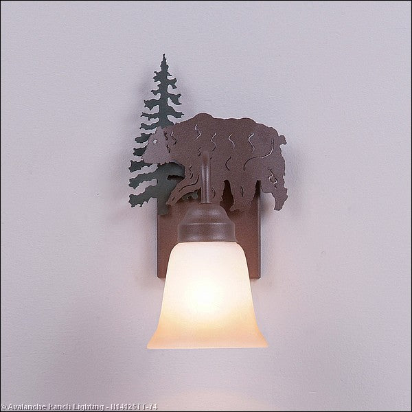 Avalanche Ranch Wasatch-Bear Forest Green/Rustic Brown H14126TT-74 Wall Light - Forest Green/Rustic Brown