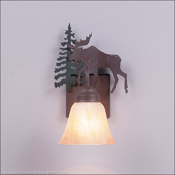 Avalanche Ranch Wasatch-Mountain Moose Forest Green/Rustic Brown H14127AS-74 Wall Light - Forest Green/Rustic Brown