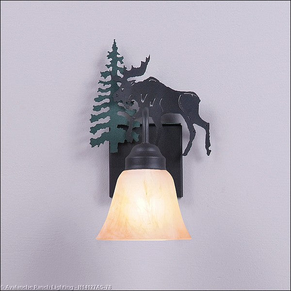 Avalanche Ranch Wasatch-Mountain Moose Hunter Green/Black Iron H14127AS-78 Wall Light - Hunter Green/Black Iron