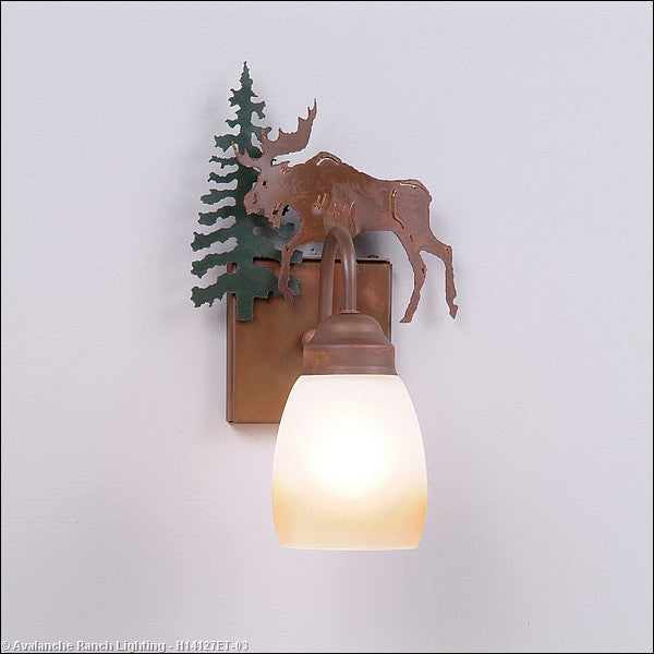 Avalanche Ranch Wasatch-Mountain Moose Cedar Green/Rust Patina H14127ET-03 Wall Light - Cedar Green/Rust Patina