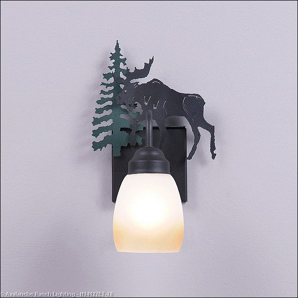 Avalanche Ranch Wasatch-Mountain Moose Hunter Green/Black Iron H14127ET-78 Wall Light - Hunter Green/Black Iron