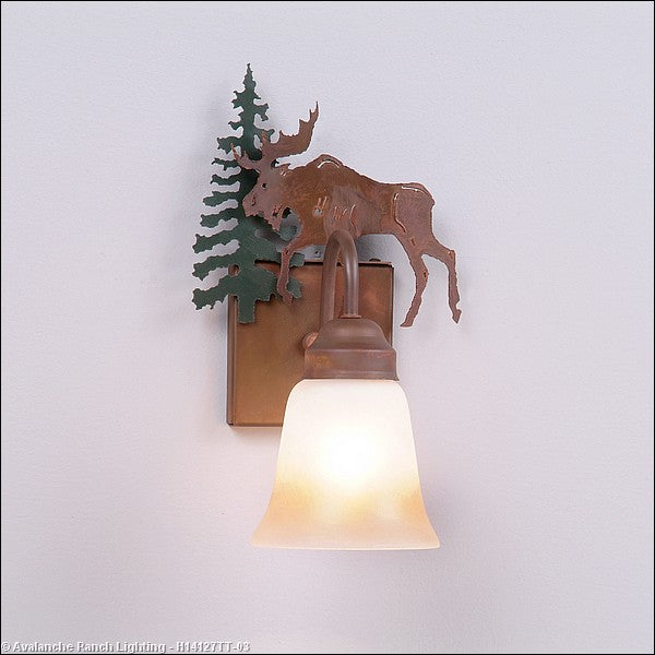 Avalanche Ranch Wasatch-Mountain Moose Cedar Green/Rust Patina H14127TT-03 Wall Light - Cedar Green/Rust Patina