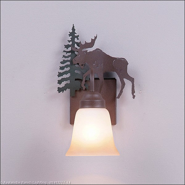 Avalanche Ranch Wasatch-Mountain Moose Forest Green/Rustic Brown H14127TT-74 Wall Light - Forest Green/Rustic Brown