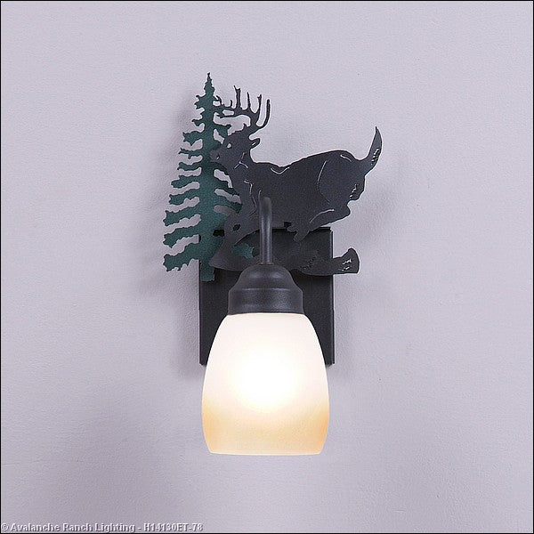 Avalanche Ranch Wasatch-Mountain Deer Hunter Green/Black Iron H14130ET-78 Wall Light - Hunter Green/Black Iron