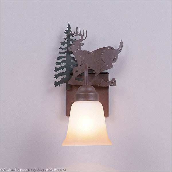 Avalanche Ranch Wasatch-Mountain Deer Forest Green/Rustic Brown H14130TT-74 Wall Light - Forest Green/Rustic Brown