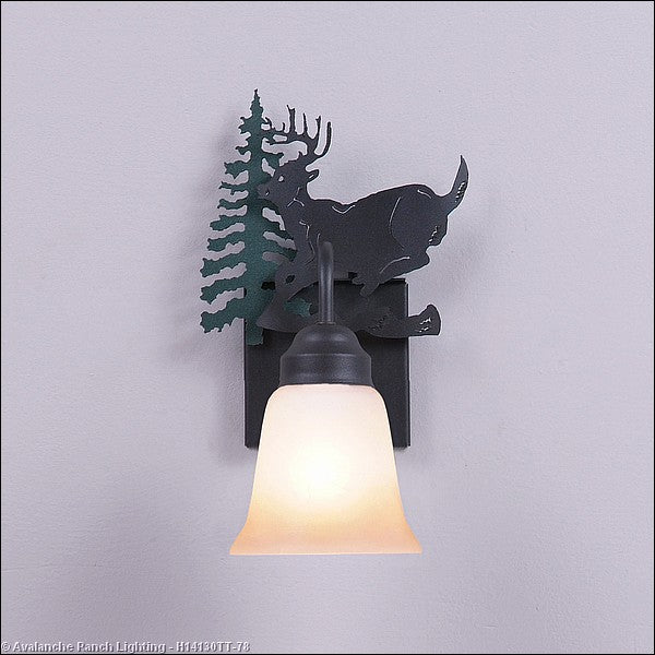 Avalanche Ranch Wasatch-Mountain Deer Hunter Green/Black Iron H14130TT-78 Wall Light - Hunter Green/Black Iron