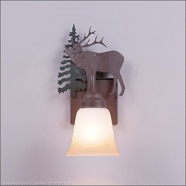 Avalanche Ranch Wasatch-Mountain Elk Forest Green/Rustic Brown H14133TT-74 Wall Light - Forest Green/Rustic Brown