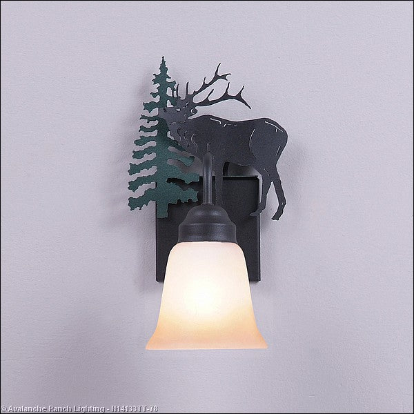 Avalanche Ranch Wasatch-Mountain Elk Hunter Green/Black Iron H14133TT-78 Wall Light - Hunter Green/Black Iron