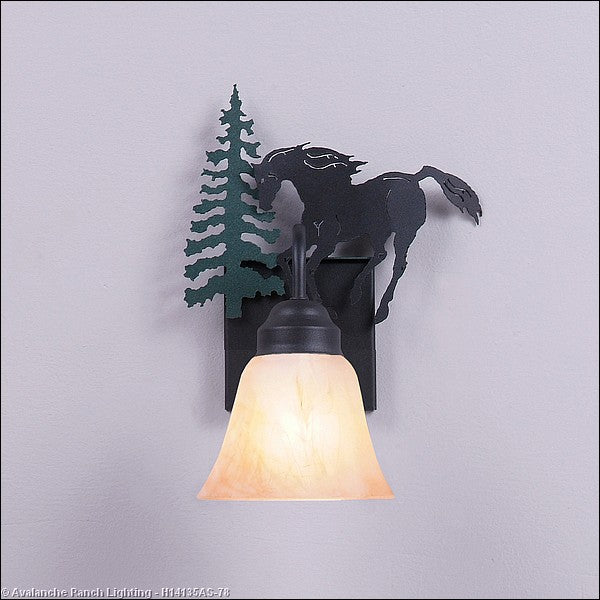 Avalanche Ranch Wasatch-Mountain Horse Hunter Green/Black Iron H14135AS-78 Wall Light - Hunter Green/Black Iron