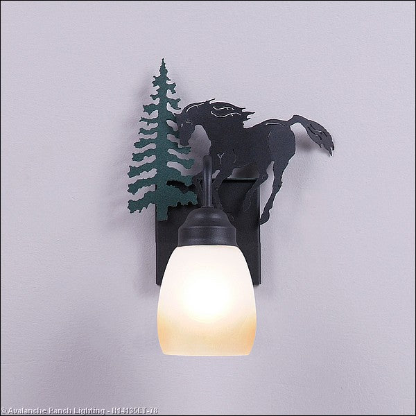 Avalanche Ranch Wasatch-Mountain Horse Hunter Green/Black Iron H14135ET-78 Wall Light - Hunter Green/Black Iron