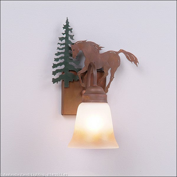 Avalanche Ranch Wasatch-Mountain Horse Cedar Green/Rust Patina H14135TT-03 Wall Light - Cedar Green/Rust Patina