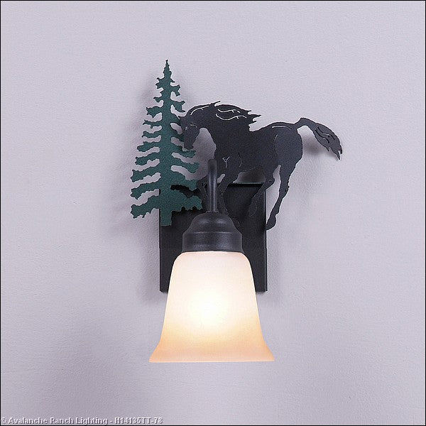Avalanche Ranch Wasatch-Mountain Horse Hunter Green/Black Iron H14135TT-78 Wall Light - Hunter Green/Black Iron