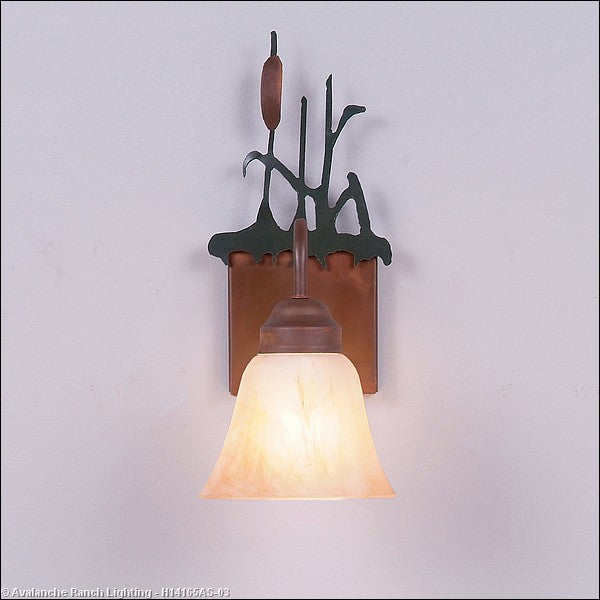 Avalanche Ranch Wasatch-Cattails Cedar Green/Rust Patina H14165AS-03 Wall Light - Cedar Green/Rust Patina