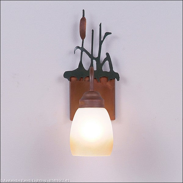 Avalanche Ranch Wasatch-Cattails Cedar Green/Rust Patina H14165ET-03 Wall Light - Cedar Green/Rust Patina