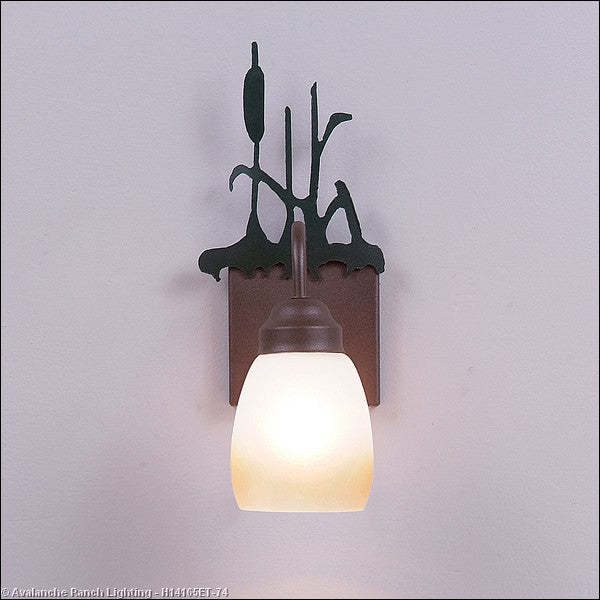 Avalanche Ranch Wasatch-Cattails Forest Green/Rustic Brown H14165ET-74 Wall Light - Forest Green/Rustic Brown