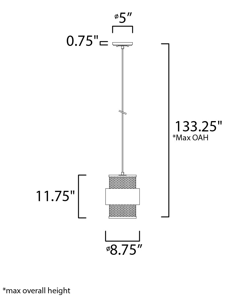 Maxim Caspian 31208OIAB Pendant Light - Oil Rubbed Bronze / Antique Brass