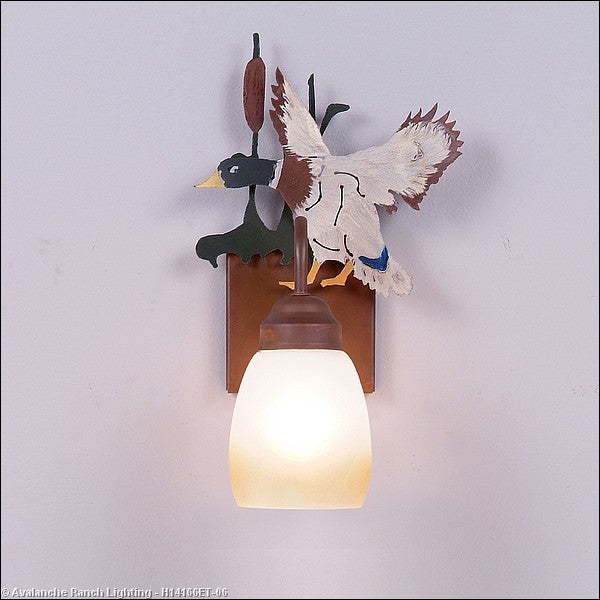 Avalanche Ranch Wasatch-Mallard Duck H14166ET-06 Wall Light - Waterfowl/Rust Patina
