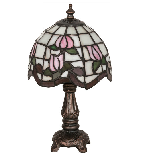 Meyda Tiffany Lighting 31210 Roseborder One Light Mini Lamp Lamp Bronze / Dark