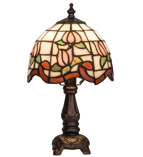 Meyda Tiffany Lighting 31210 Roseborder One Light Mini Lamp Lamp Bronze / Dark