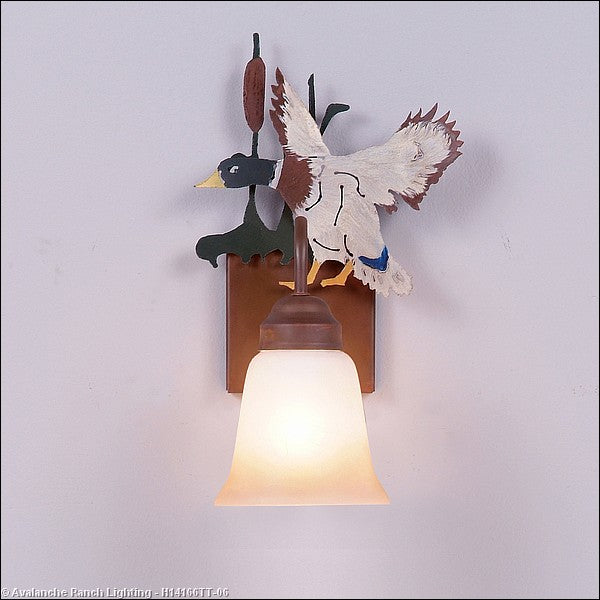 Avalanche Ranch Wasatch-Mallard Duck H14166TT-06 Wall Light - Waterfowl/Rust Patina