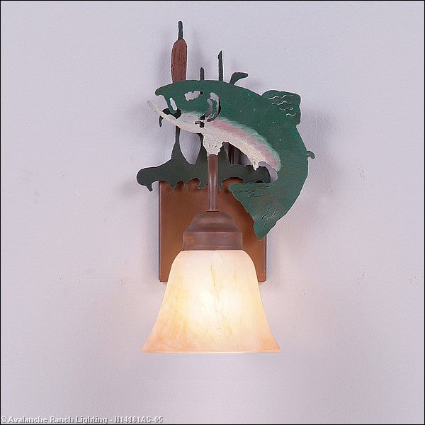 Avalanche Ranch Wasatch-Trout Fish/Rust Patina H14181AS-05 Wall Light - Fish/Rust Patina