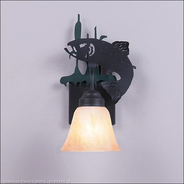 Avalanche Ranch Wasatch-Trout Hunter Green/Black Iron H14181AS-78 Wall Light - Hunter Green/Black Iron