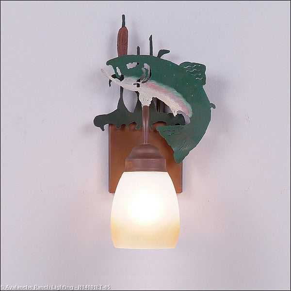 Avalanche Ranch Wasatch-Trout Fish/Rust Patina H14181ET-05 Wall Light - Fish/Rust Patina