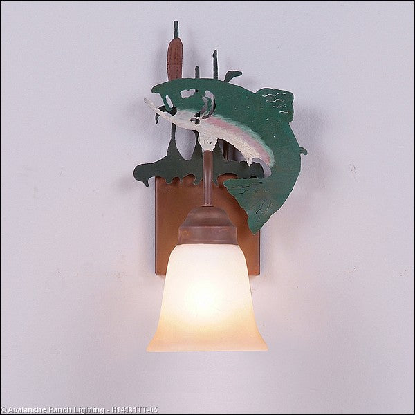 Avalanche Ranch Wasatch-Trout Fish/Rust Patina H14181TT-05 Wall Light - Fish/Rust Patina