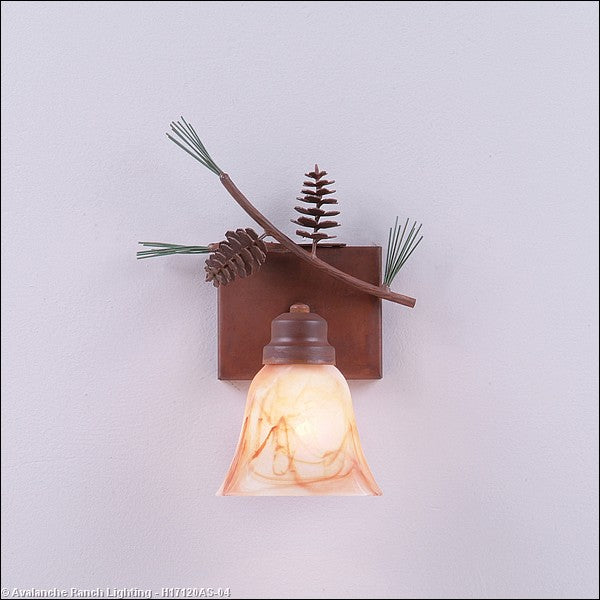 Avalanche Ranch Parkshire-Pine Cone H17120AS-04 Wall Light - Pine Green/Rust Patina