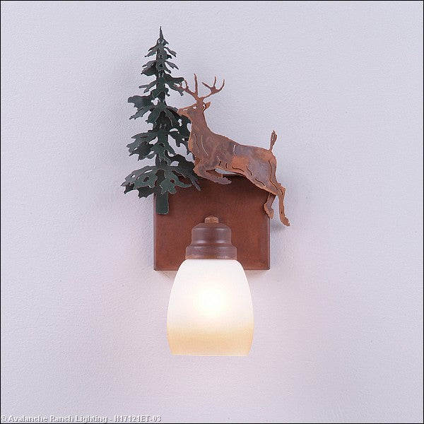 Avalanche Ranch Parkshire-Valley Deer H17121ET-03 Wall Light - Cedar Green/Rust Patina