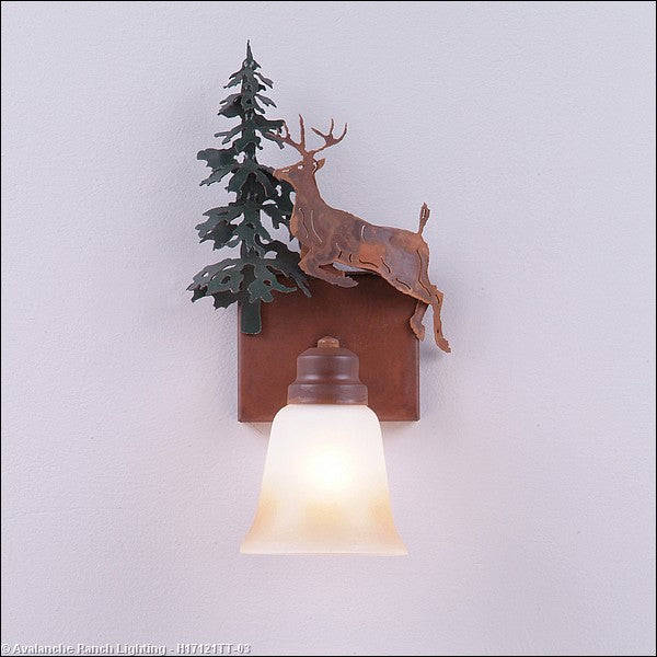Avalanche Ranch Parkshire-Valley Deer H17121TT-03 Wall Light - Cedar Green/Rust Patina
