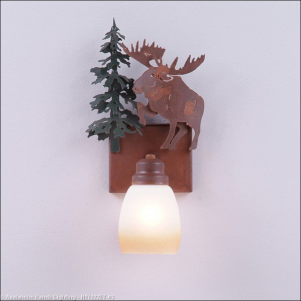 Avalanche Ranch Parkshire-Alaska Moose H17122ET-03 Wall Light - Cedar Green/Rust Patina