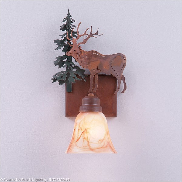 Avalanche Ranch Parkshire-Valley Elk H17123AS-03 Wall Light - Cedar Green/Rust Patina
