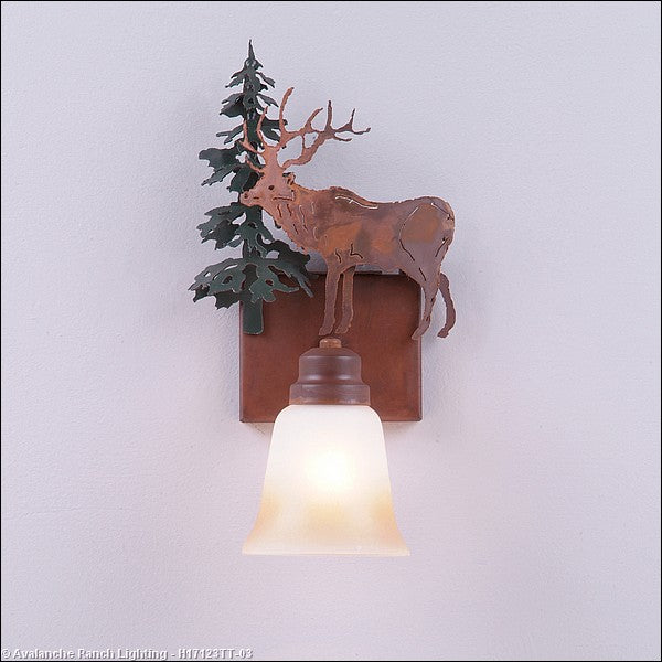 Avalanche Ranch Parkshire-Valley Elk H17123TT-03 Wall Light - Cedar Green/Rust Patina