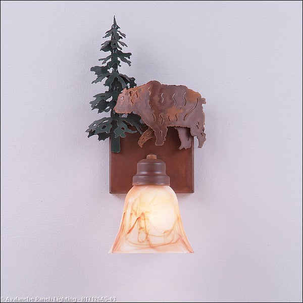 Avalanche Ranch Parkshire-Bear H17126AS-03 Wall Light - Cedar Green/Rust Patina