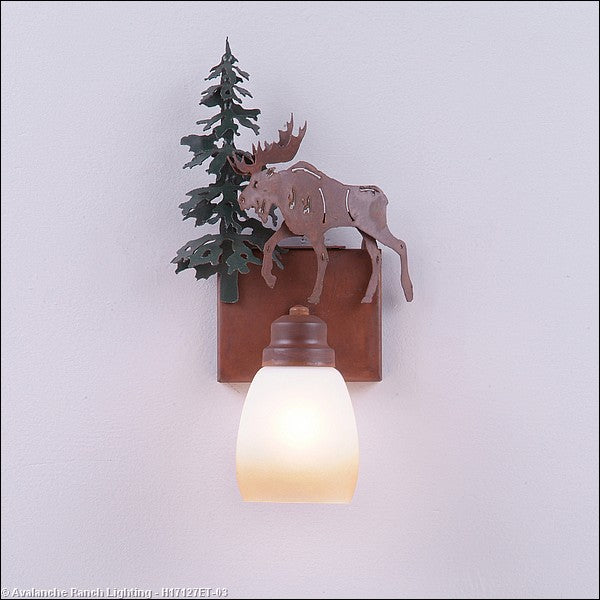 Avalanche Ranch Parkshire-Mountain Moose H17127ET-03 Wall Light - Cedar Green/Rust Patina