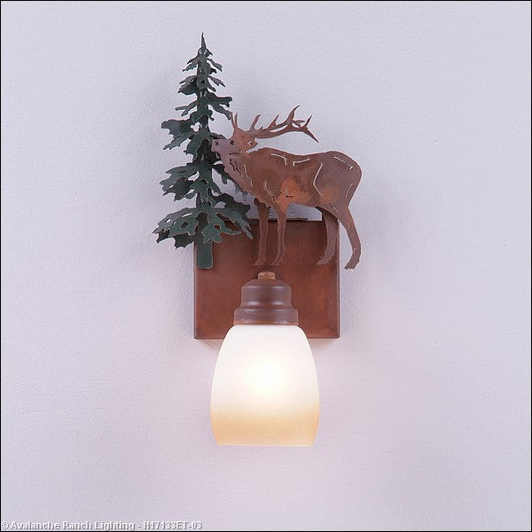 Avalanche Ranch Parkshire-Mountain Elk H17133ET-03 Wall Light - Cedar Green/Rust Patina