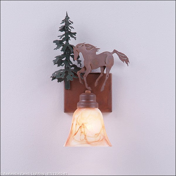 Avalanche Ranch Parkshire-Mountain Horse H17135AS-03 Wall Light - Cedar Green/Rust Patina