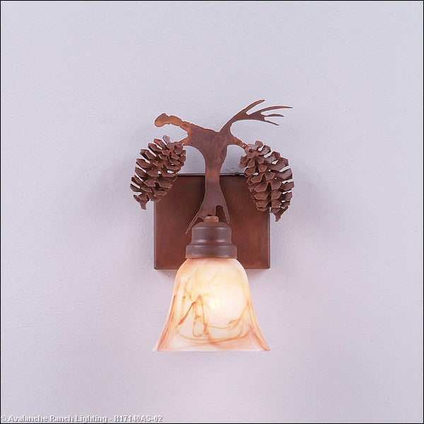 Avalanche Ranch Parkshire-Spruce Cone H17140AS-02 Wall Light - Rust Patina